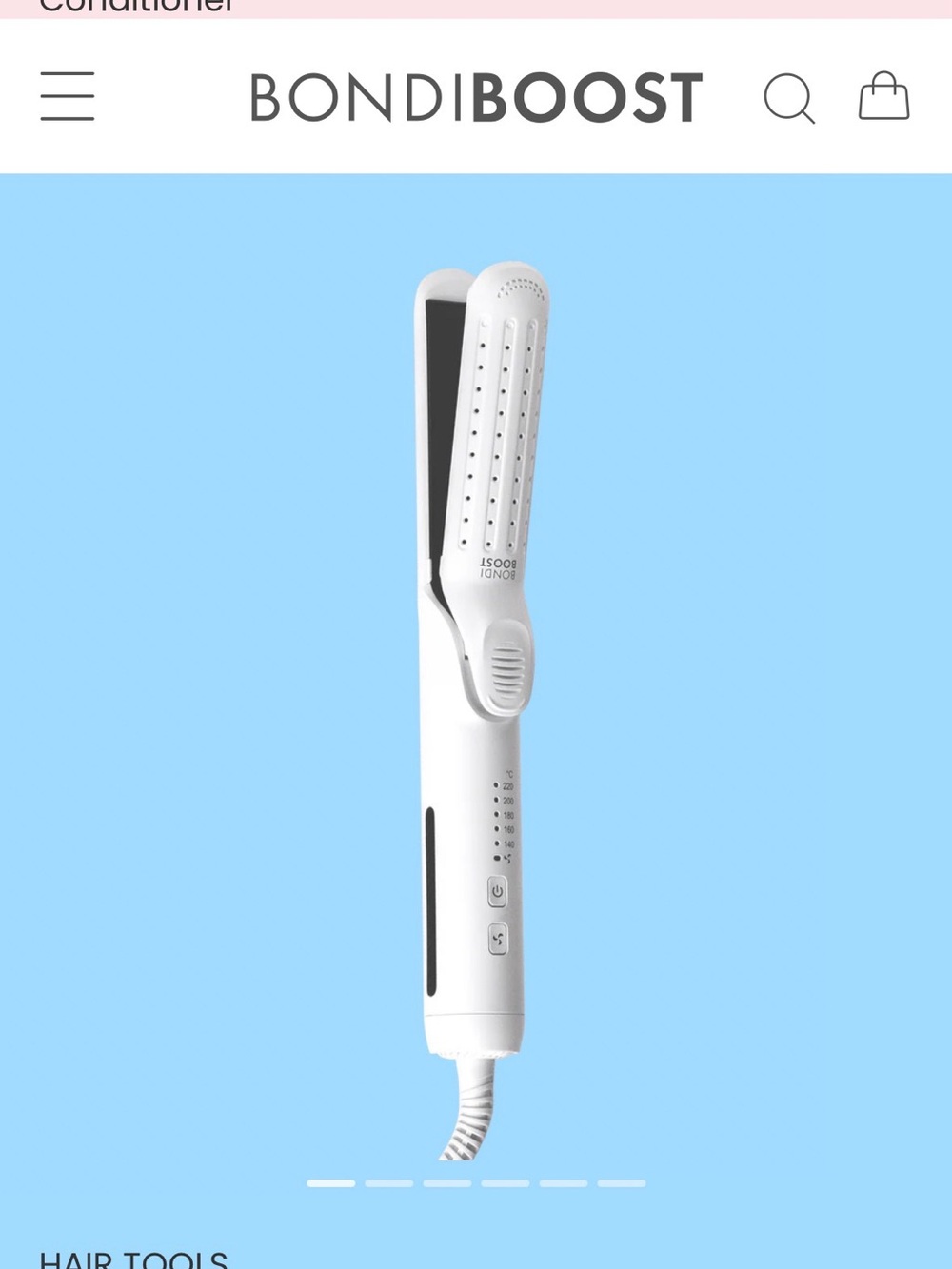 BondiBoost White Hair Straightener & Styler